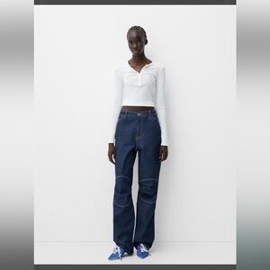 Rare Vintage Y2K Indigo "Hip Hugger" Moto Jeans